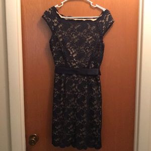 Blue lace cocktail dress